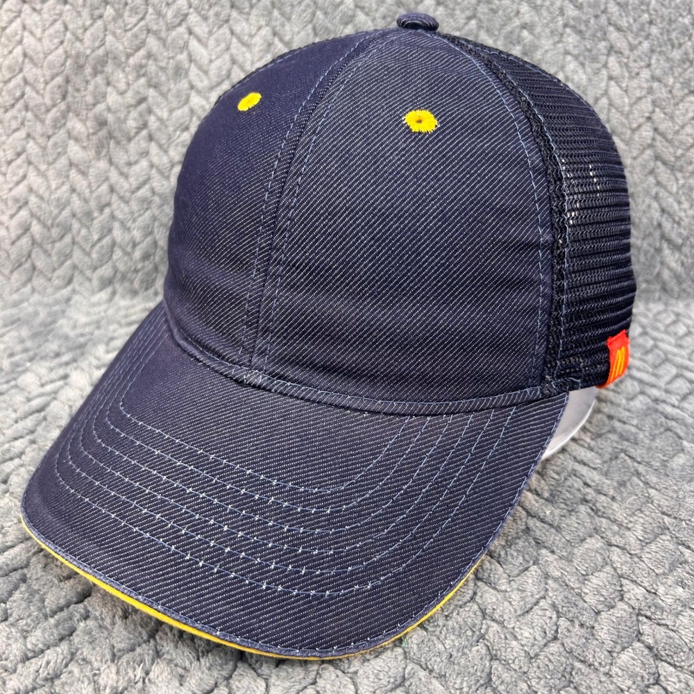 McDonald's Golden Arches Logo Unisex Navy Trucker Hat Mesh Back Snapback OSFM